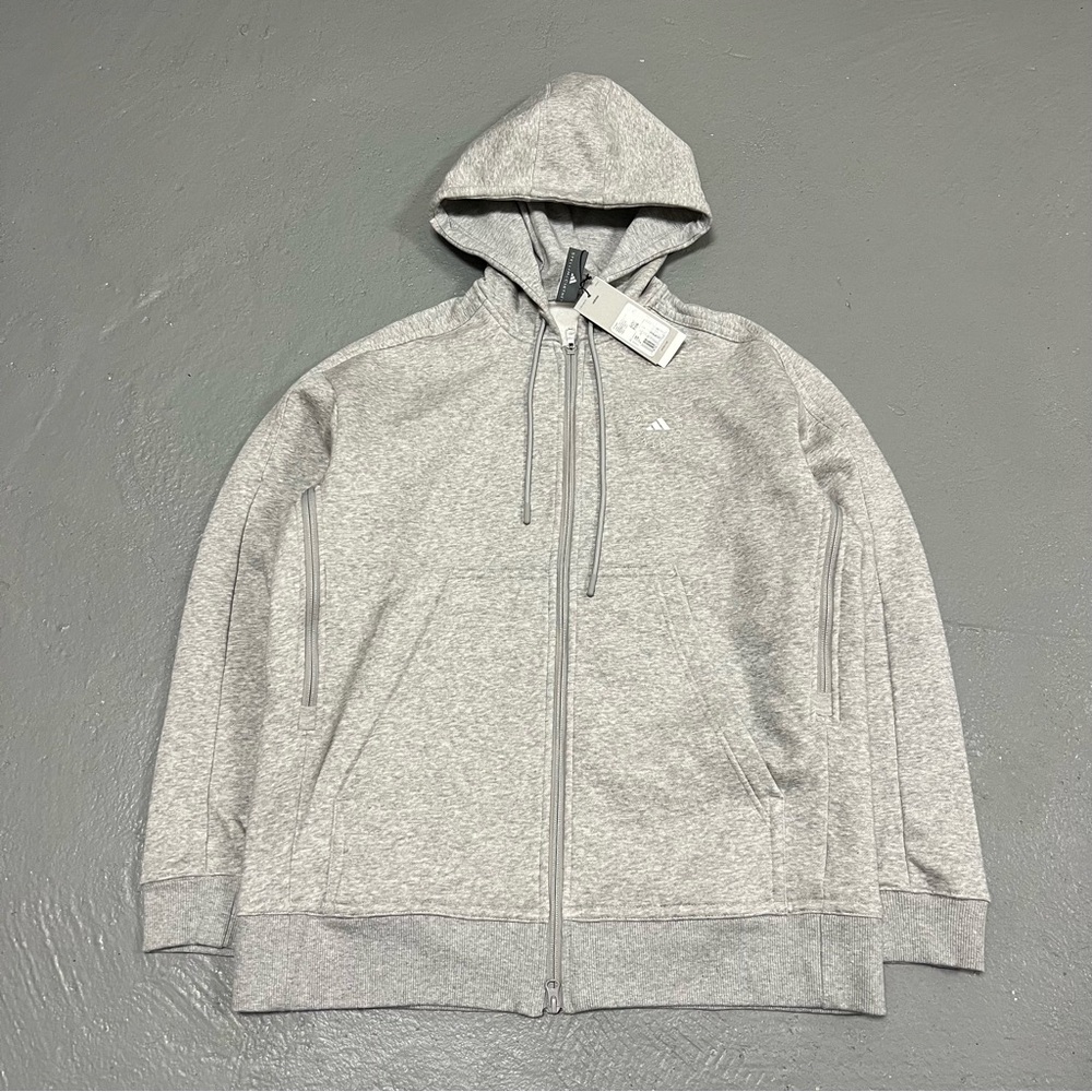 Adidas By Stella McCartney Gray Oversized Fleece Zip-Up Sweater BNWT SIZE XSMALL